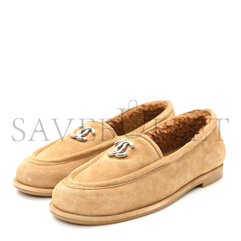 CHANEL SUEDE CALFSKIN CC LOAFERS G45886